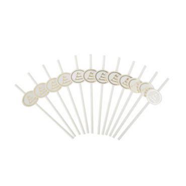 12 pailles en carton mon premier anniversaire | jourdefete.com