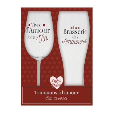 Un verre à bière et un verre à vin parfaits pour la Saint-Valentin | jourdefete.com
