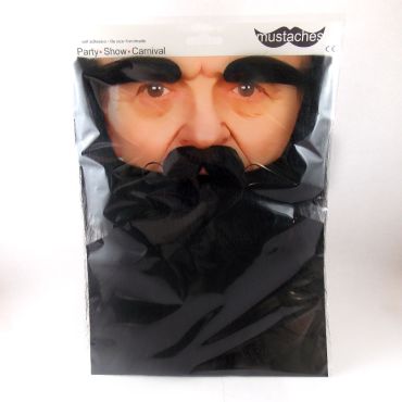 Set moustache / barbe / sourcils - Noir