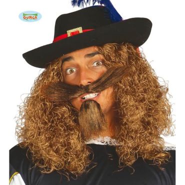 Moustache et bouc de mousquetaire - Châtain | jourdefete.com