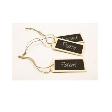 6 Etiquettes en Bois avec Cordelette