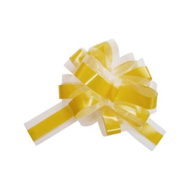 5 Nœuds automatiques en tulle - Jaune Vif | jourdefete.com