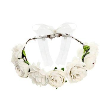 Couronne de fleurs blanches pour mariage | jourdefete.com