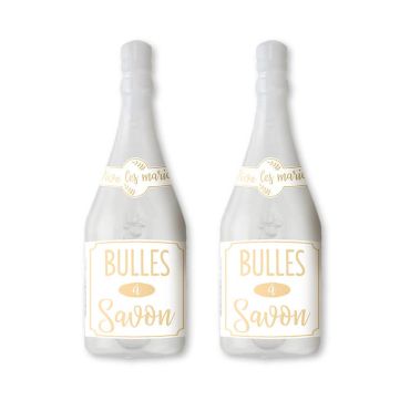 Pack de 2 bouteilles à bulles à savon pour mariage | jourdefete.com