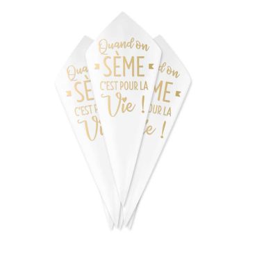 10 cornets pour la sortie des mariés quand on sème c'est pour la vie | jourdefete.com