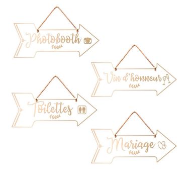 Pack de flèches directionnelles dorées pour mariage | jourdefete.com