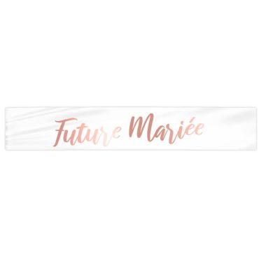 Echarpe blanche future mariée rose gold pour evjf | jourdefete.com