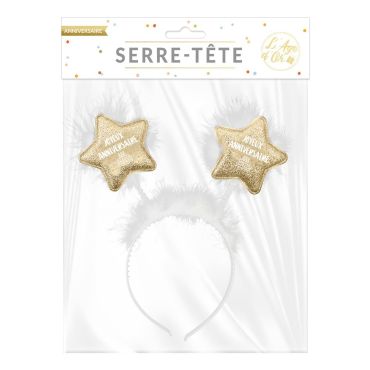 Serre-tête Étoiles Joyeux Anniversaire, accessoire festif pour une touche de fun | jourdefete.com
