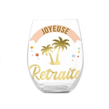 verre rond joyeuse retraite | jourdefete.com