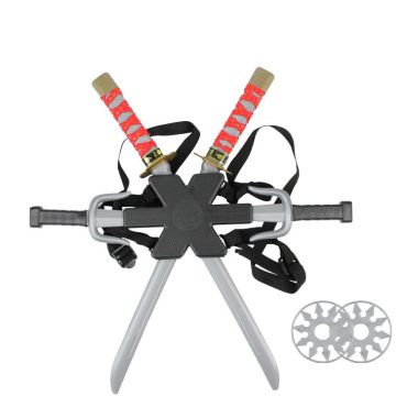 Set ninja avec harnais et deux épées dorsales pour déguisement | jourdefete.com