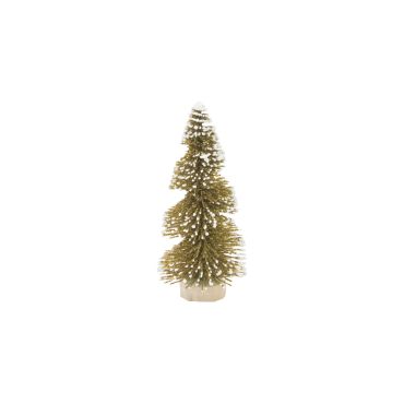 Sapin artificiel enneigé en spirale or 10 cm | jourdefete.com