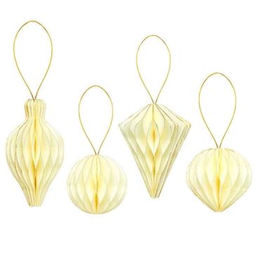 Suspensions papier ivoire pour décoration de Noël | jourdefete.com