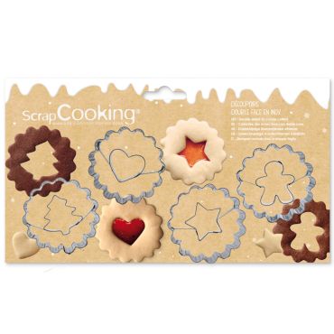 Lot de 4 découpoirs Linzer Noël inox sapin cœur étoile bonhomme pour biscuits | jourdefete.com