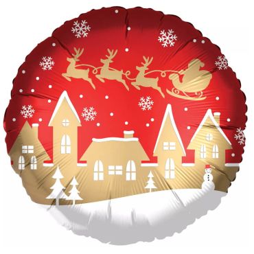 ballon aluminium village de Noël de 45 cm | jourdefete.com