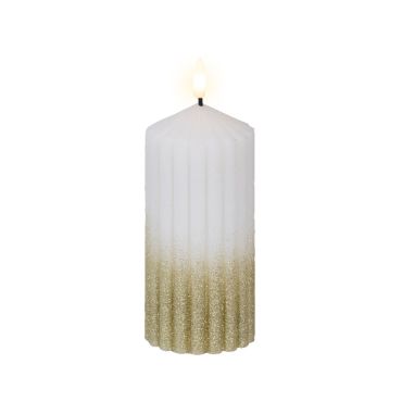 Bougie LED blanc et or scintillante pour décoration de Noël | jourdefete.com