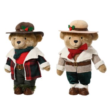 Ours de Noël Lords 31 cm décoratif avec habits élégants et chapeau festif | jourdefete.com