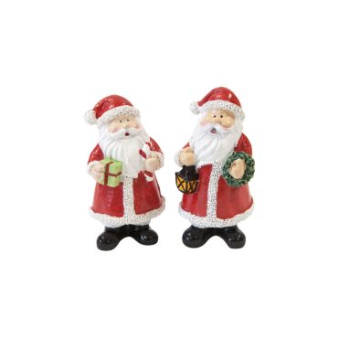 Figurines Père Noël en résine avec cadeau ou lanterne | jourdefete.com