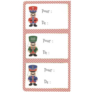 12 étiquettes adhésives de Noël collection casse-noisette | jourdefete.com