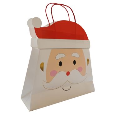 Sac cadeau Noël avec motif Père Noël enfant – 31,20 x 30,6 x 10 cm | jourdefete.com