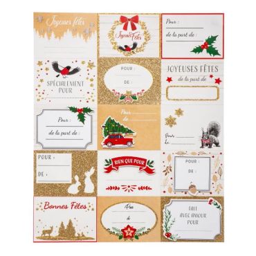 15 étiquettes autocollantes de noël collection pop | jourdefete.com