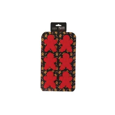 moule en silicone avec empreintes bonhommes de pain d'épices | jourdefete.com