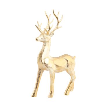 Renne géométrique doré en plastique pour décoration de Noël | jourdefete.com