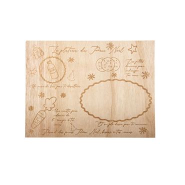 Plateau du Père Noël en Bois 30 x 40 x 0.7cm