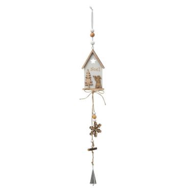 suspension en bois de Noël maison avec grelot de 43 cm | jourdefete.com suspension en bois de Noël maison avec grelot de 43 cm | jourdefete.com