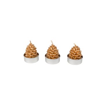 3 bougies pomme de pin paillettes cuivre | jourdefete.com 3 bougies pomme de pin paillettes cuivre | jourdefete.com