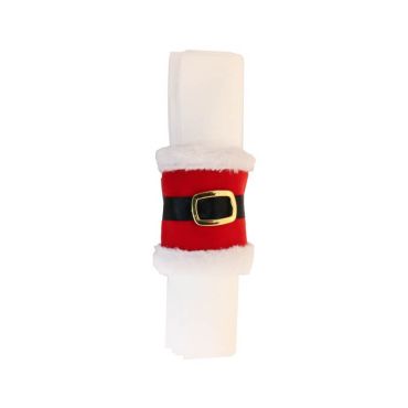 4 ronds de serviettes ceinture de père noël de 7 cm | jourdefete.com