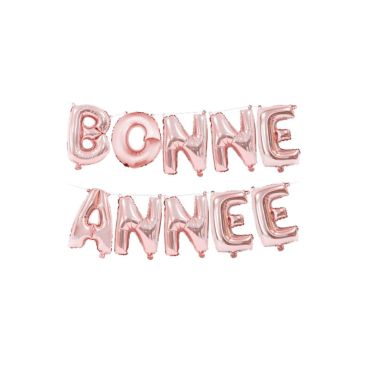 10 ballons metallises bonne annee rose gold | jourdefete.com