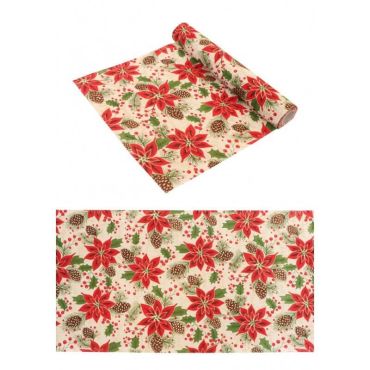 chemin de table poinsettias pour noël | jourdefete.com