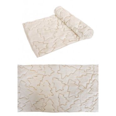 chemin de table soft dream blanc et sapins dores | jourdefete.com