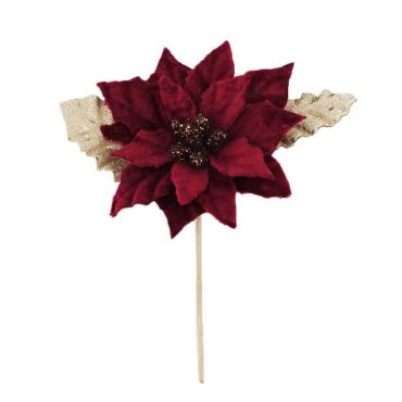 poinsettia rouge sur tige de 9 cm | jourdefete.com poinsettia rouge sur tige de 9 cm | jourdefete.com