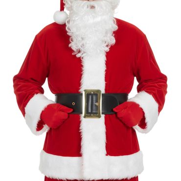 Ceinture de Père Noël en velours rouge avec boucle dorée | jourdefete.com