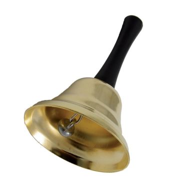 Cloche de Père Noël dorée avec manche noir | jourdefete.com