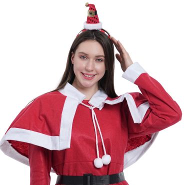 Serre-tête Père Noël rouge et blanc pour fêtes de Noël | jourdefete.com