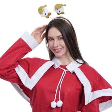 Serre-tête Oursons de Noël dorés | jourdefete.com