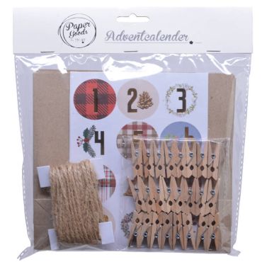 calendrier de l'avent kraft et autocollants | jourdefete.com