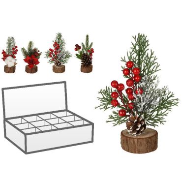 fleurs noël rondin de bois | jourdefete.com