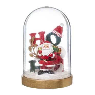 décoration de père noël sous cloche de 14 cm | jourdefete.com