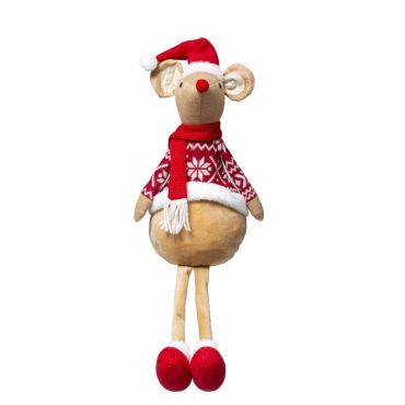 souris avec pull de noël décoration à poser de 55 cm | jourdefete.com