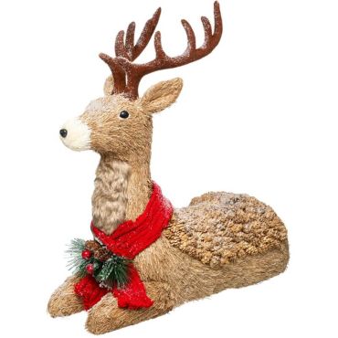 renne de Noël assis avec pommes de pin de 56 cm | jourdefete.com renne de Noël assis avec pommes de pin de 56 cm | jourdefete.com