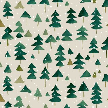 Serviettes de Noël avec sapins enneigés et ambiance hivernale | jourdefete.com