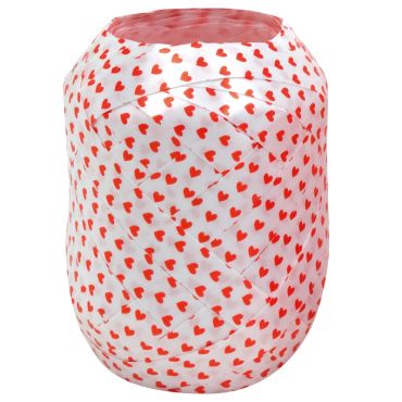 Bolduc métallisé rouge avec motifs cœurs pour des cadeaux romantiques | jourdefete.com