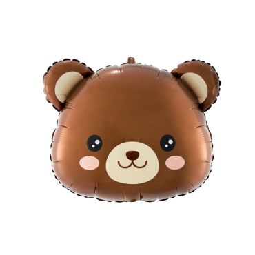 Ballon en forme de tête d’ours brun avec joues roses | jourdefete.com