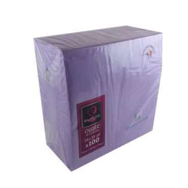 100 Serviettes Ouate de Cellulose Parme