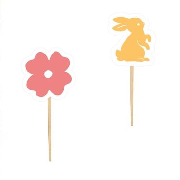 Pack de 12 pics de décoration - Joyeuses Pâques | jourdefete.com