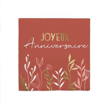 Pack de 10 serviettes - Joyeux Anniversaire - Collection Terracotta | jourdefete.com