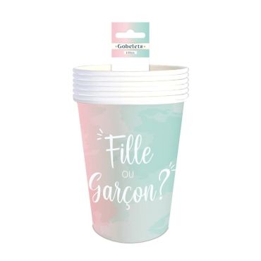 Pack de 6 gobelets - Collection Gender Reveal | jourdefete.com